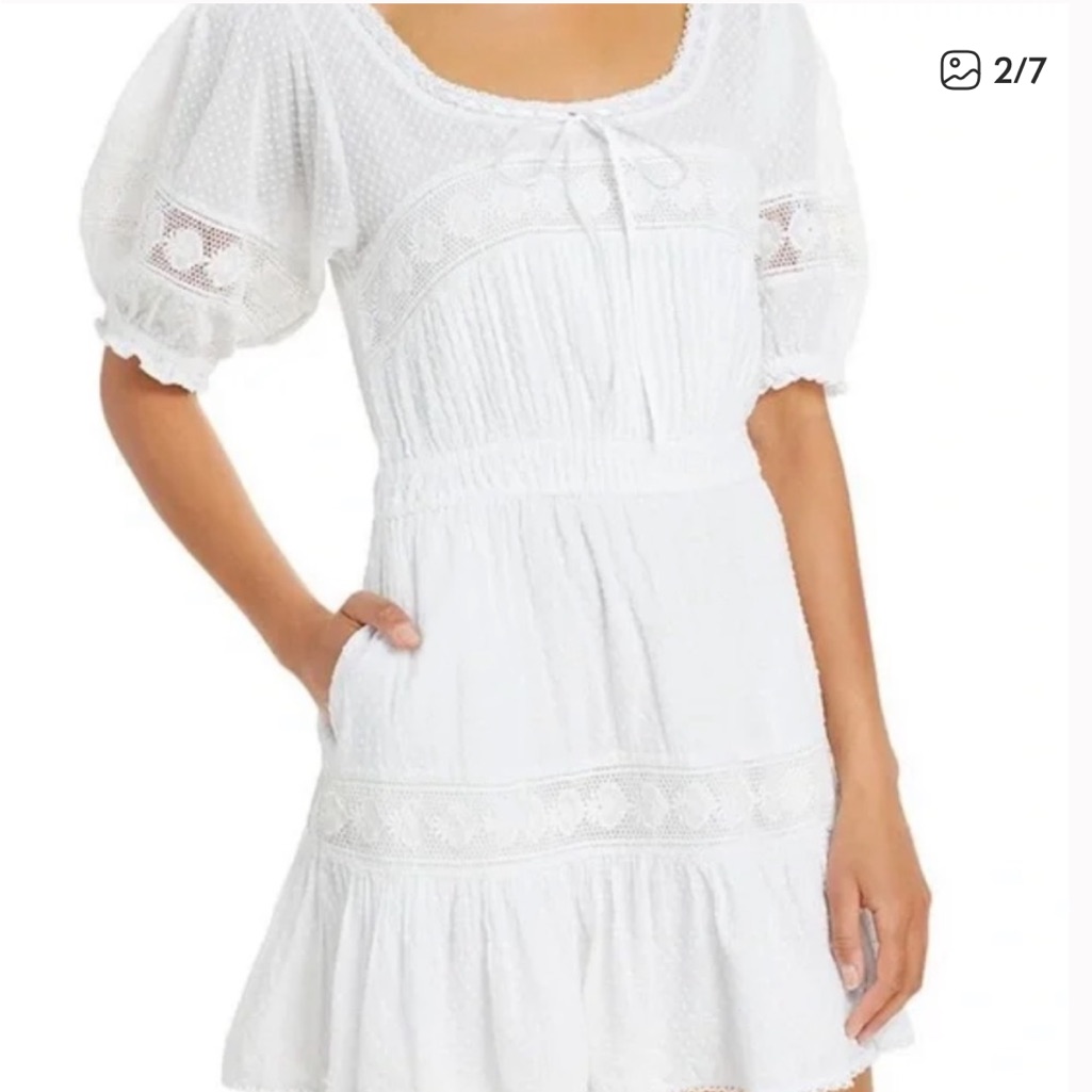 Nwot Loveshackfancy Britta White Mini Dress Xs